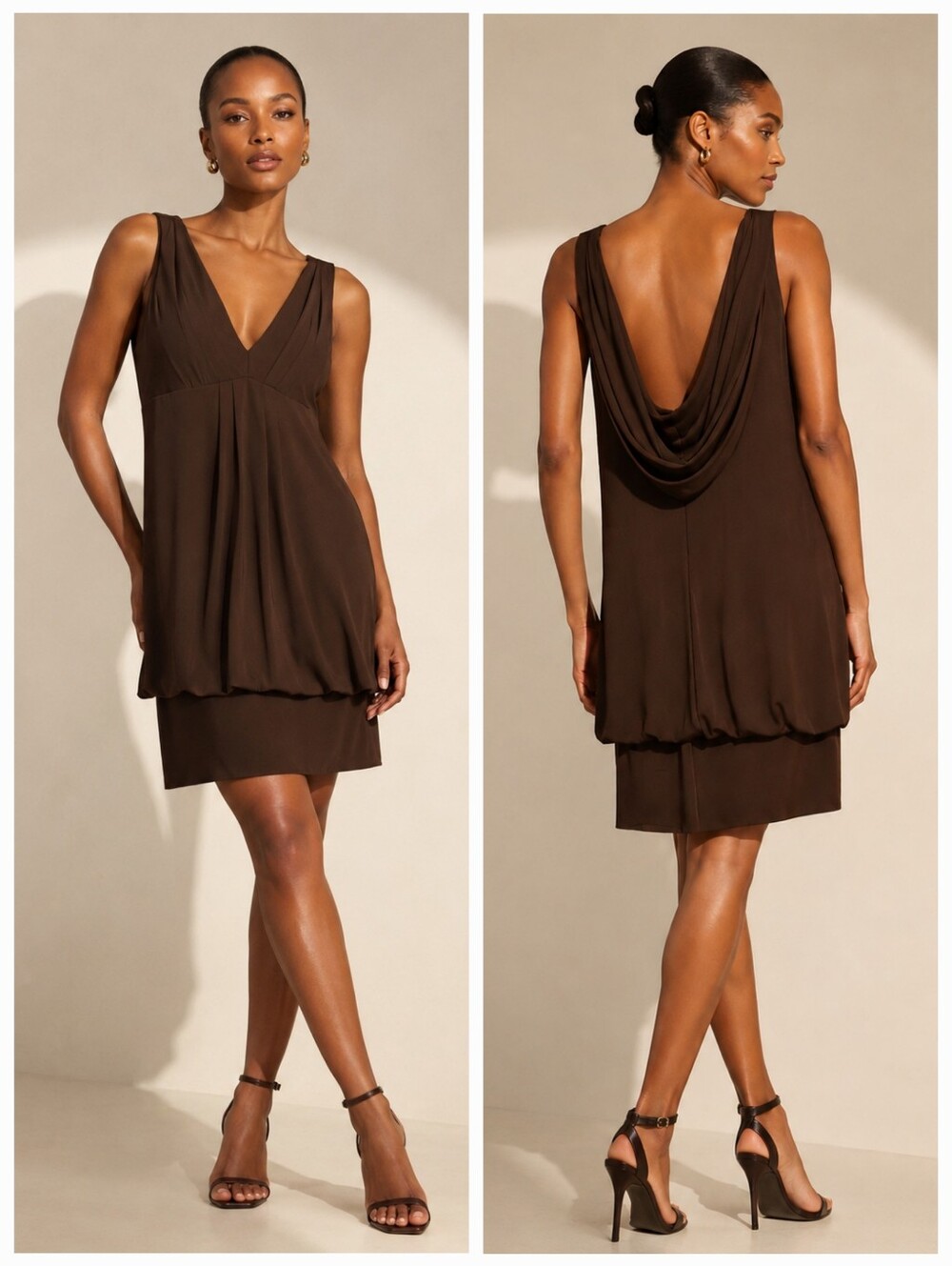 ❤️ WILLOW GLENN NEW YORK LOW DRAPED BACK DROP WAIST DRESS, 4